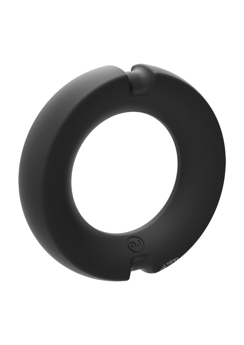 Kink Hybrid Silicone Covered Metal Cock Ring - 35 mm Black