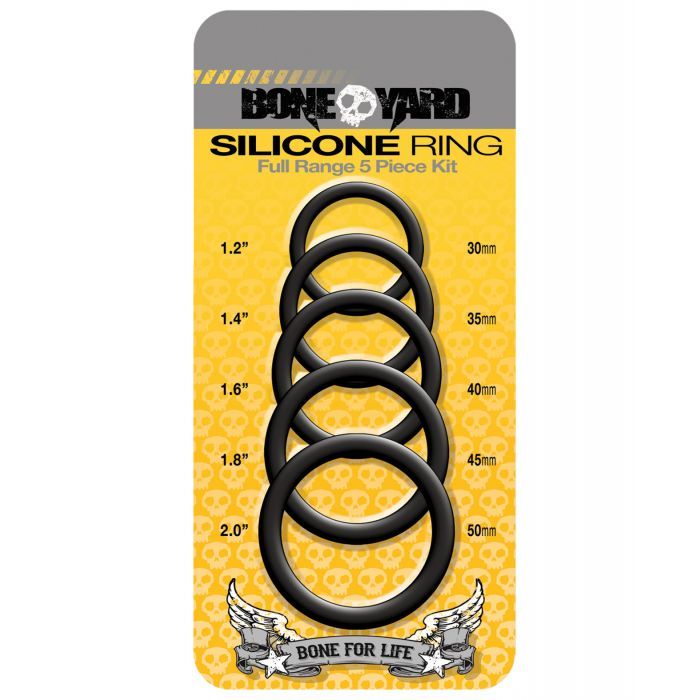Boneyard 5 pc Silicone Ring Kit - Black