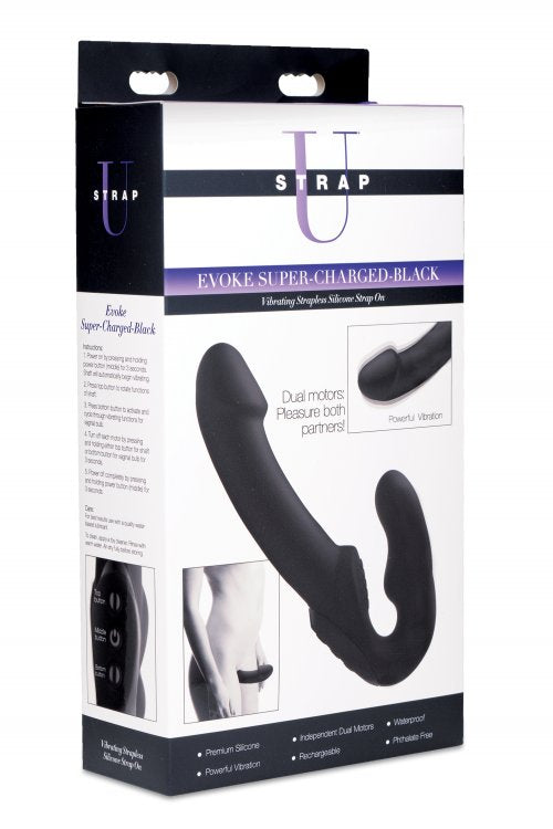 Strap U Evoke Super Charged Rechargeable Silicone Vibrating Strapless Strap On