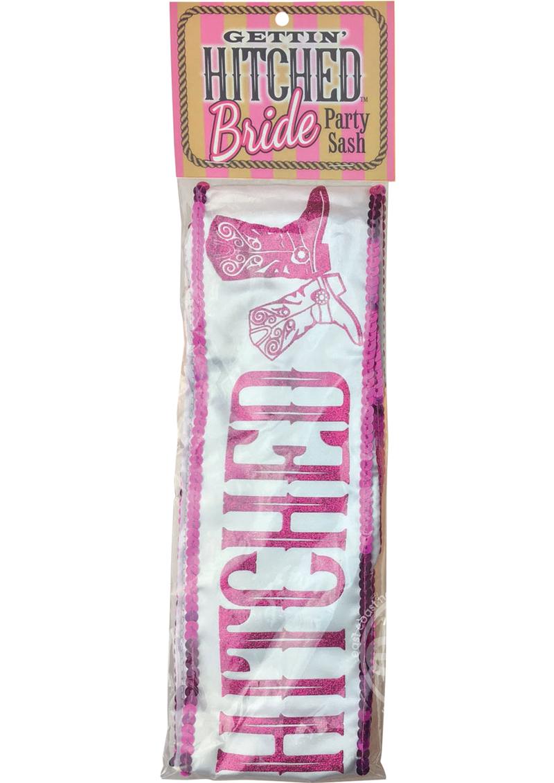 Gettin Hitched Bride Party Sash Glitter