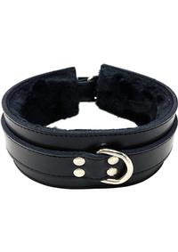 Rouge Leather Collar with Faux Fur Lining