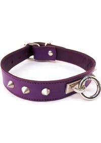Rouge O Ring Studded Adjustable Leather Collar