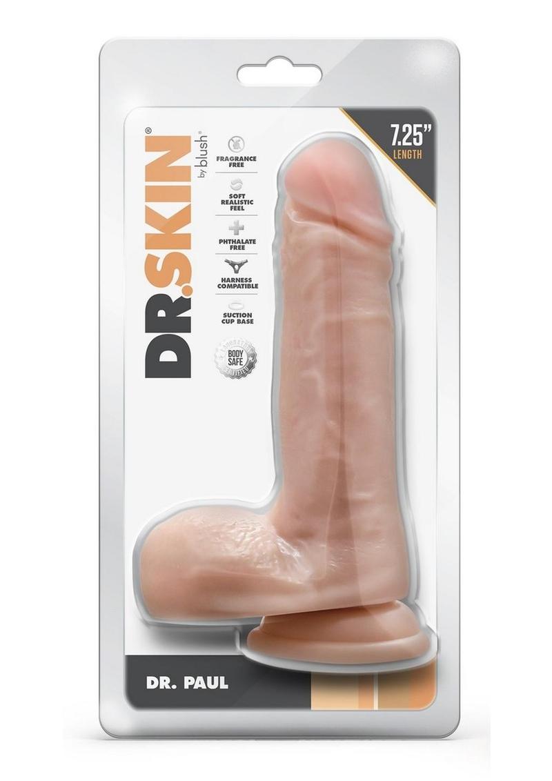 Dr. Skin Silver Collection Dr. Paul Dildo with Balls and Suction Cup 7.25in