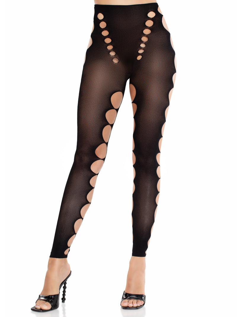 Seamless Opaque Cut-Out Footless Tights