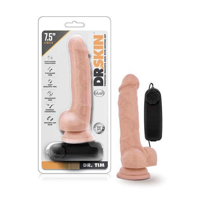 Blush Dr. Skin Dr. Tim 7.5" Cock w/Suction Cup