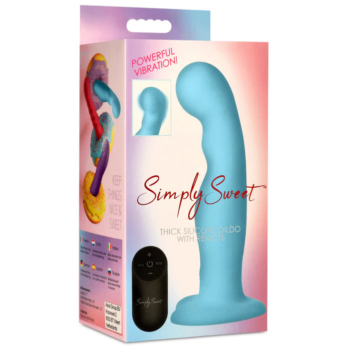 Simply Sweet 21X Vibrating Thick Silicone Dildo w/ Remote