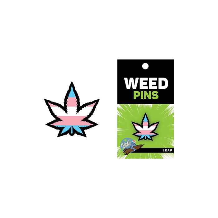 Wood Rocket Weed Trans Pride Leaf Large Pin - Multi Color