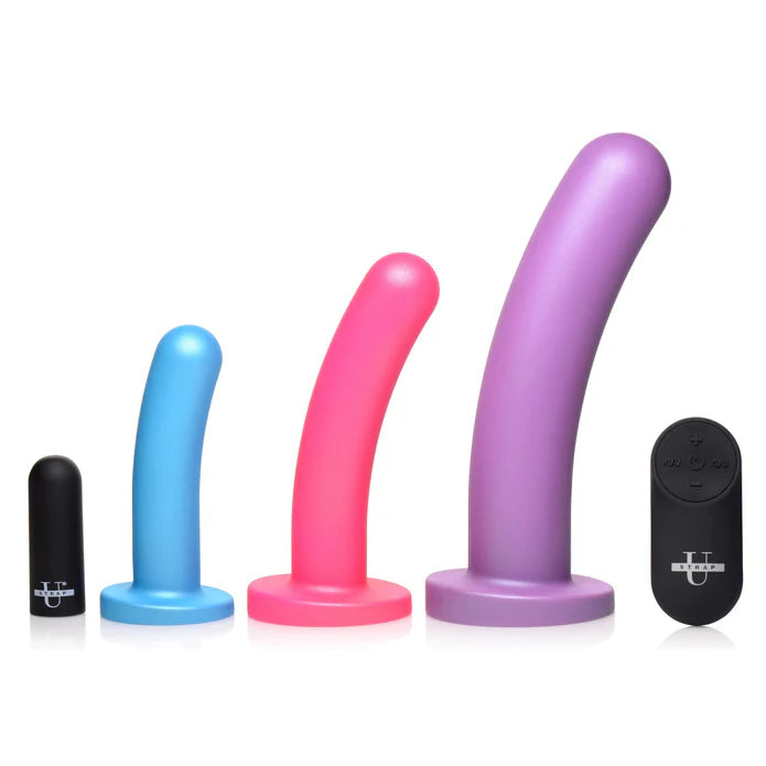 Triple Peg 28X Vibrating Silicone Dildo Set w