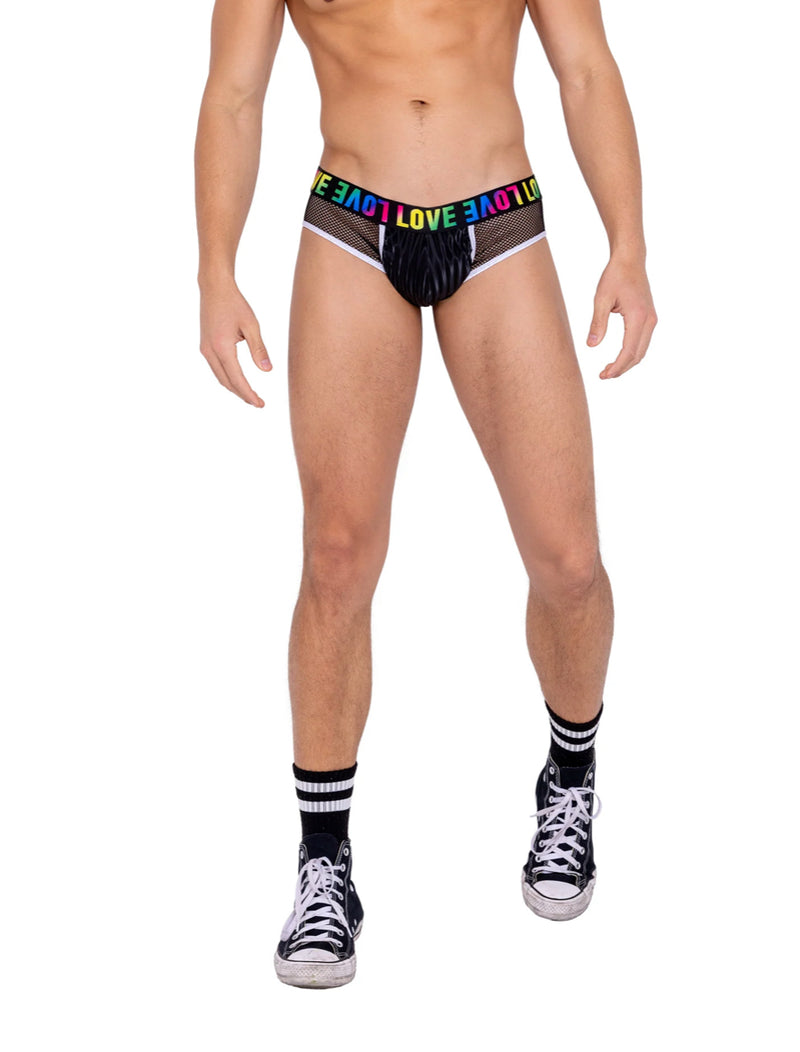 6154 - MEN’S BRIEFS WITH FISHNET PANEL