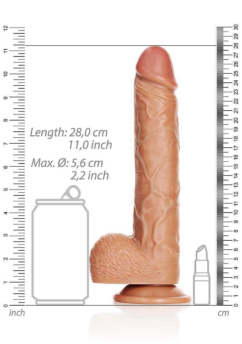 10 " Cock With Balls - Regular Straight - Tan..
