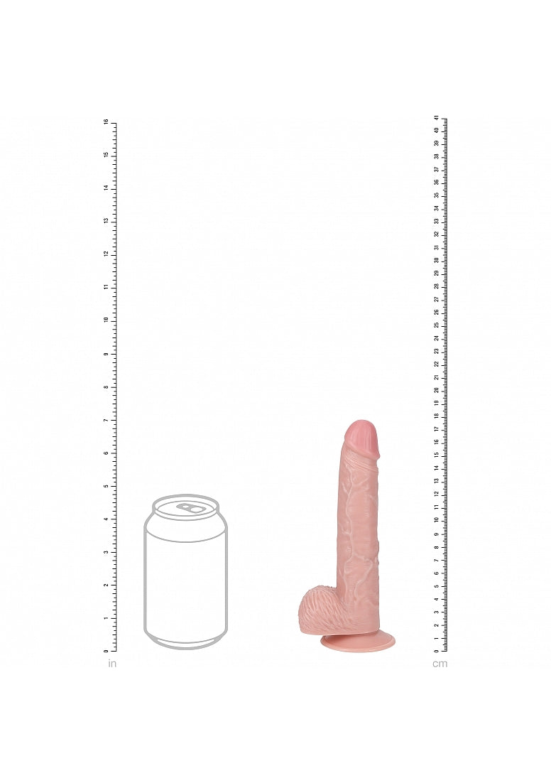 7 " Vibrating Cock With Balls - Regular Straight - Flesh