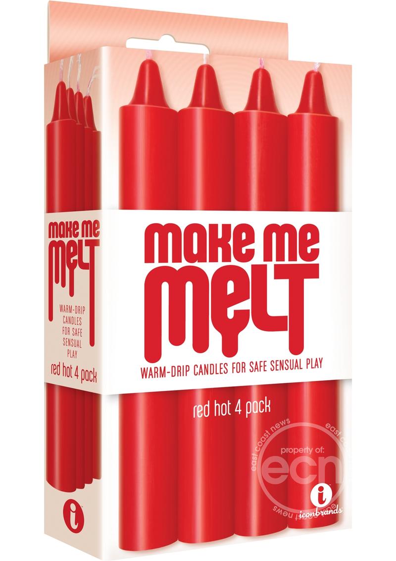 The 9's - Make Me Melt Warm-Drip Candles 4 Pack - Red Hot