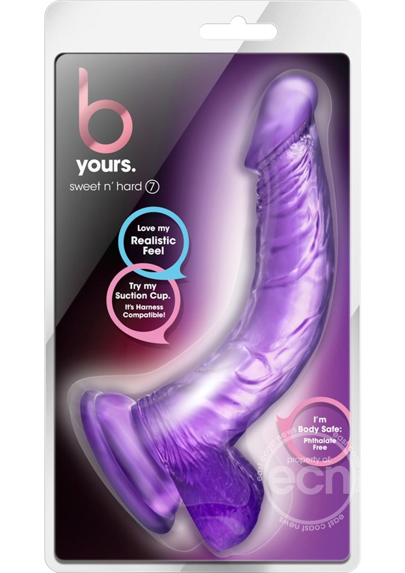 B Yours Sweet n' Hard 7 Dildo With Balls 8in