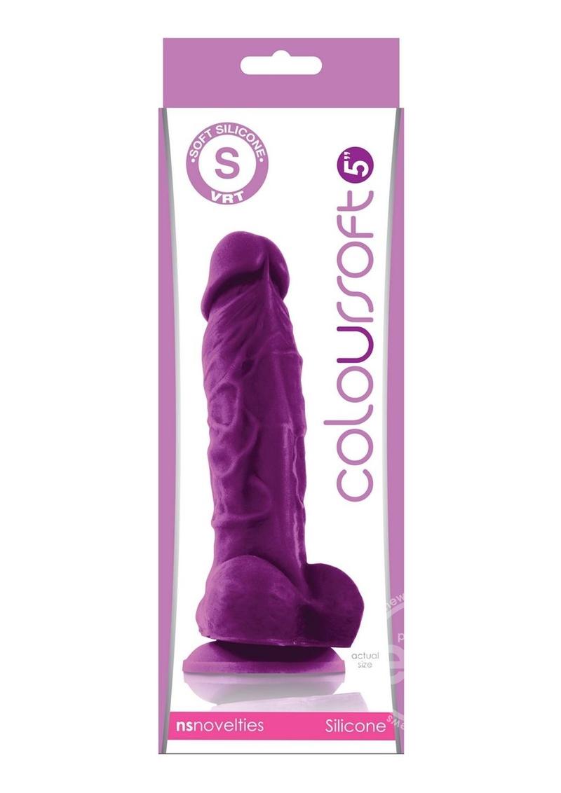 Coloursoft Silicone Dildo 5in - Purple