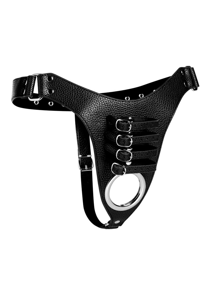 Strict Male Chasity Harness - Black