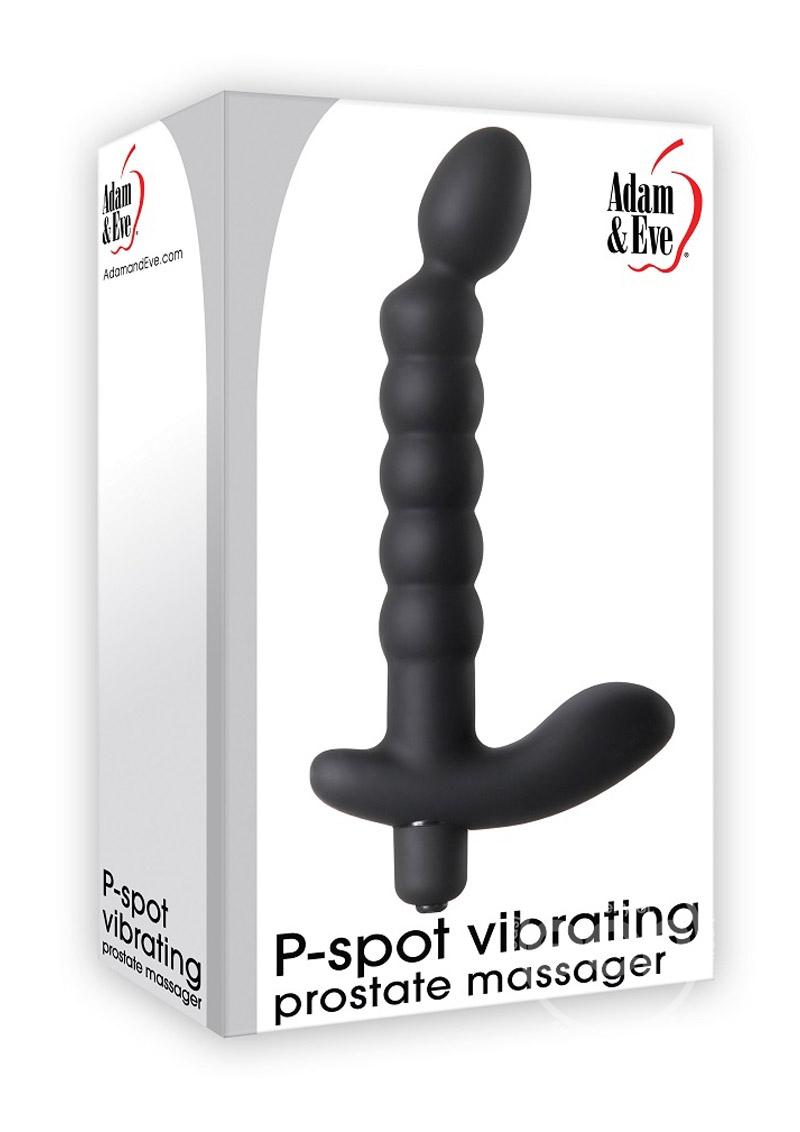 Adam & Eve P Spot Silicone Vibrating Prostate Massager - Black