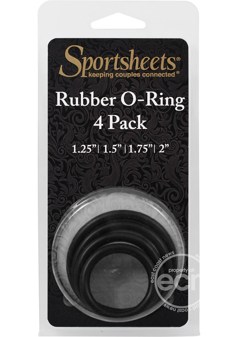 Sportsheets Rubber O Ring Cock Ring (4 Pack)