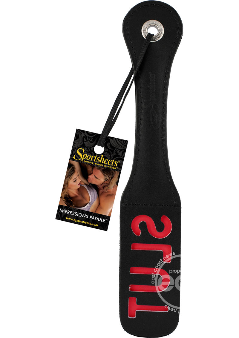 Sportsheets Leather Paddle 12in - Black
