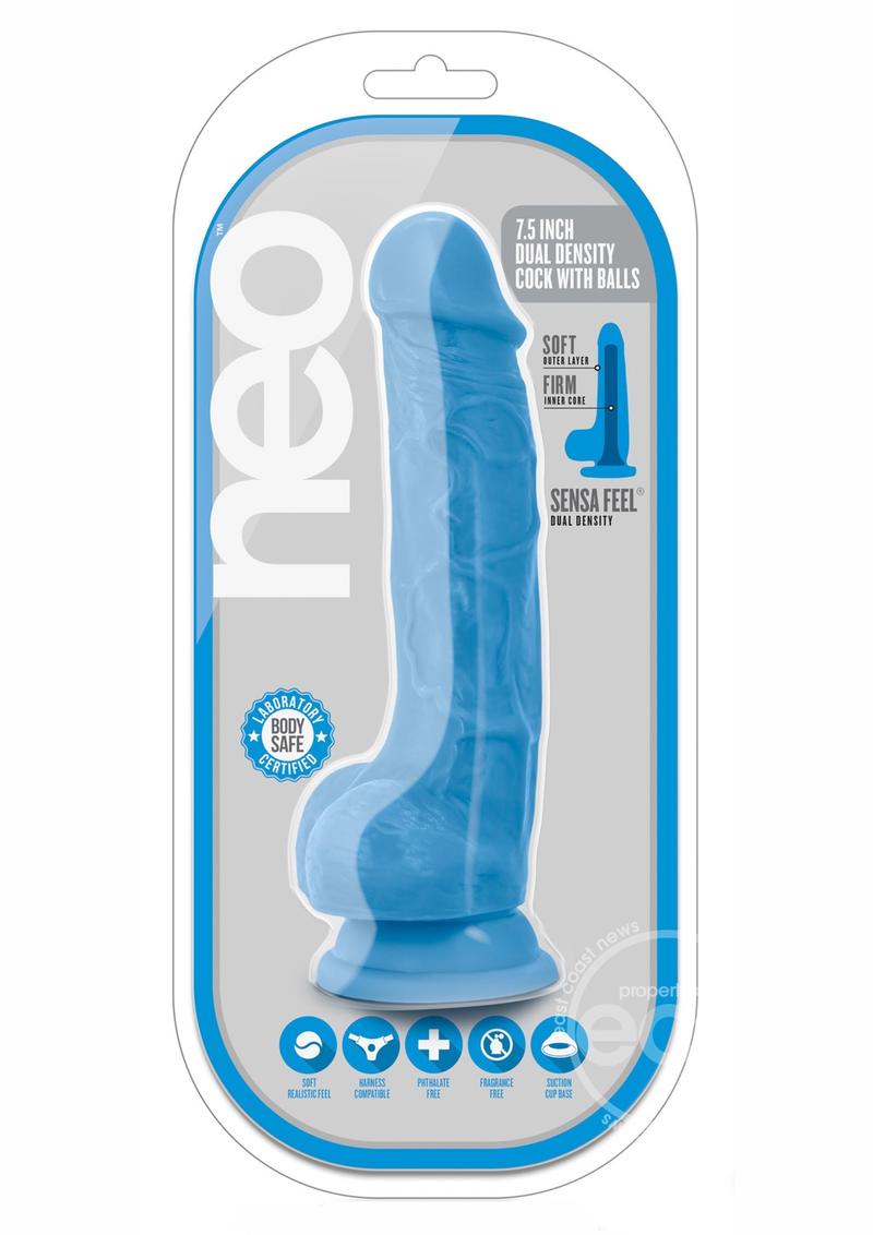 Neo Dual Density Dildo with Balls 7.5in