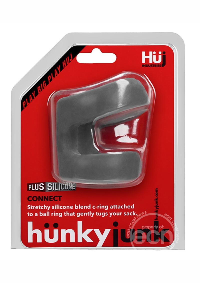 Hunkyjunk Connect Silicone Ball Tugger Cock Ring - Gray