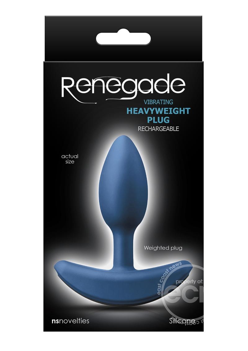 Renegade Rechargeable Silicone Vibrating Heavyweight Anal Plug - Blue