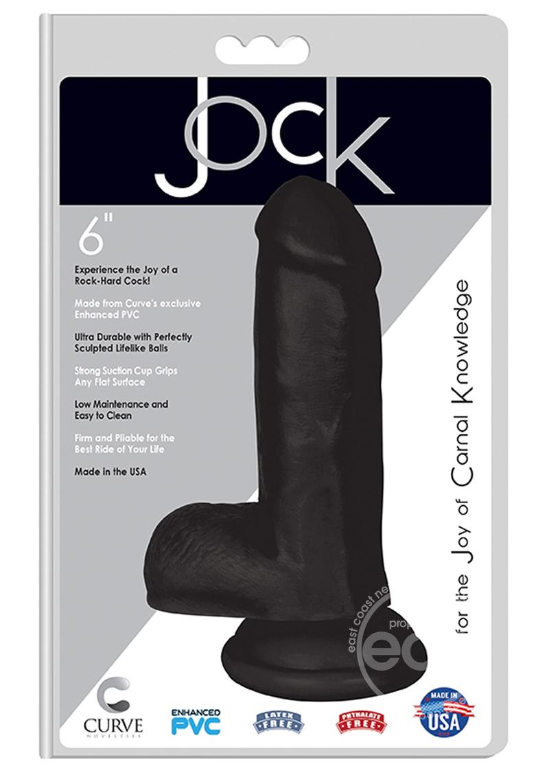 Jock Realistic Dildo With Balls 6in - Black