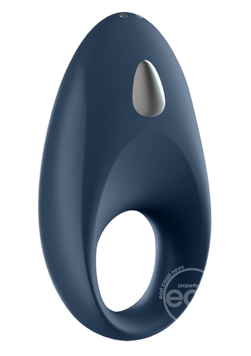 Satisfyer Mighty One Rechargeable Silicone Couple's Ring - Blue