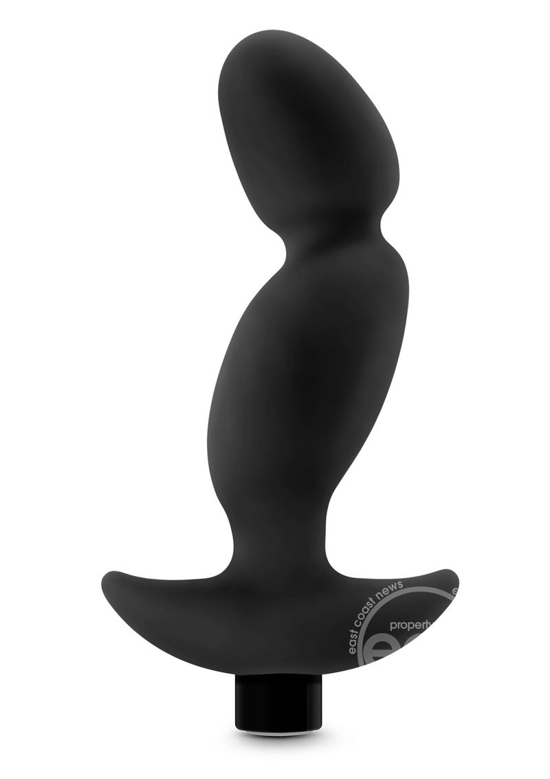 Anal Adventures Platinum Silicone Rechargeable Vibrating Prostate Massager - Black