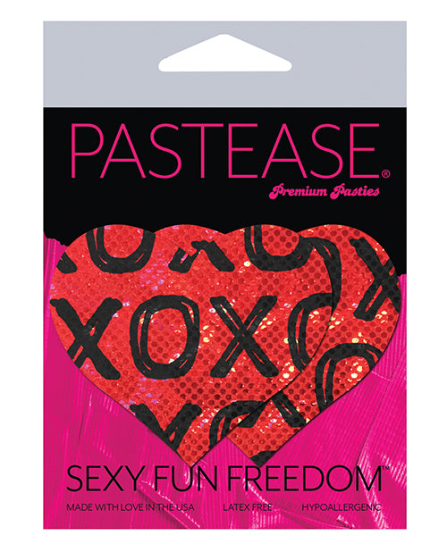 Pastease Glitter XOXO Heart - Red/Black O/S
