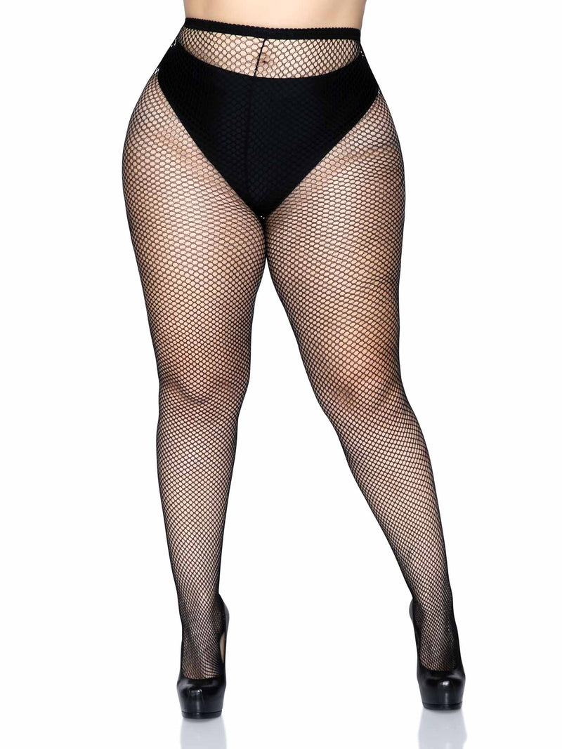 Plus Size Fishnet Pantyhose PLUS SI BLACK