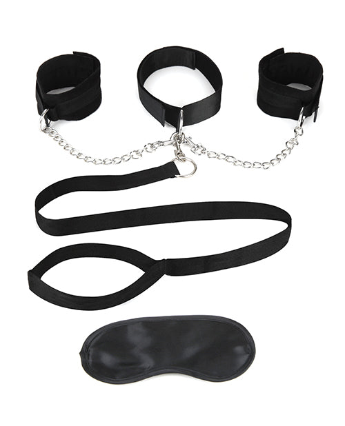 Lux Fetish Collar Cuffs & Leash Set - Removable