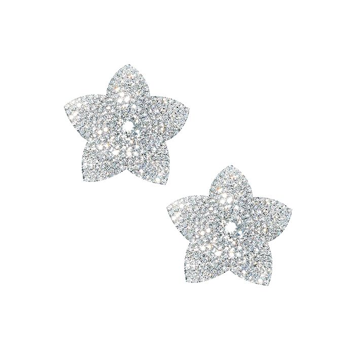 Neva Nude Burstin Blooms Crystal Jewel Reusable Silicone Nipple Pasties Clear O/S