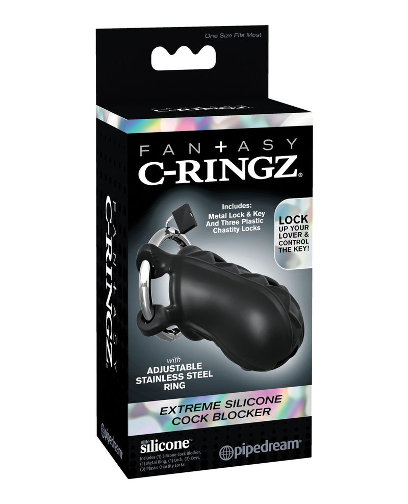 Fantasy C-Ringz Extreme Silicone Cock Blocker - Black