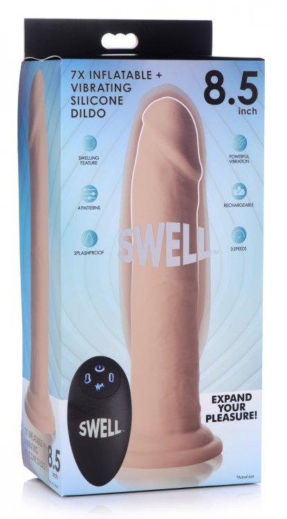 Swell 7x inflatable/vibrating 8.5" Dildo W/ Remote