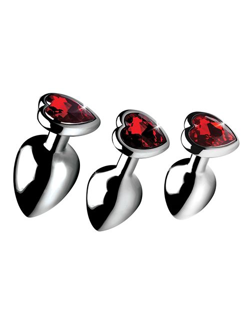 Booty Sparks Red Heart Gem Anal Plug Set