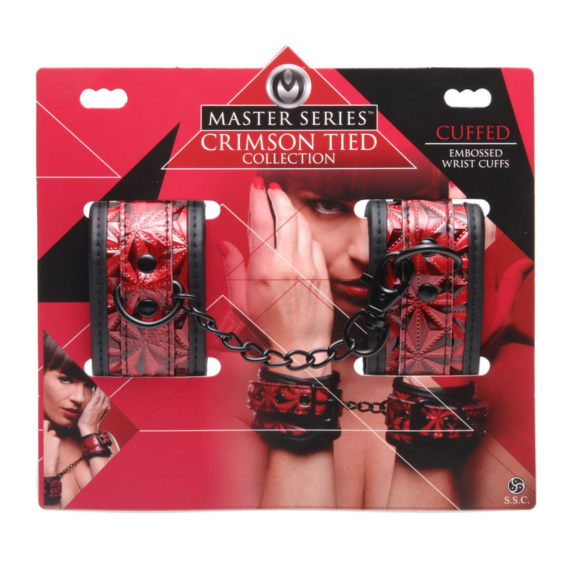 Crimson Tied Wrist Cuffs Red