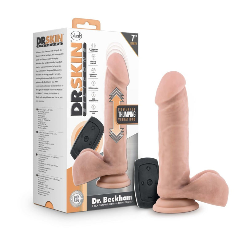 Dr. Skin Silicone - Dr. Beckham - 7.5 Inch Thumping Dildo with Remote Control